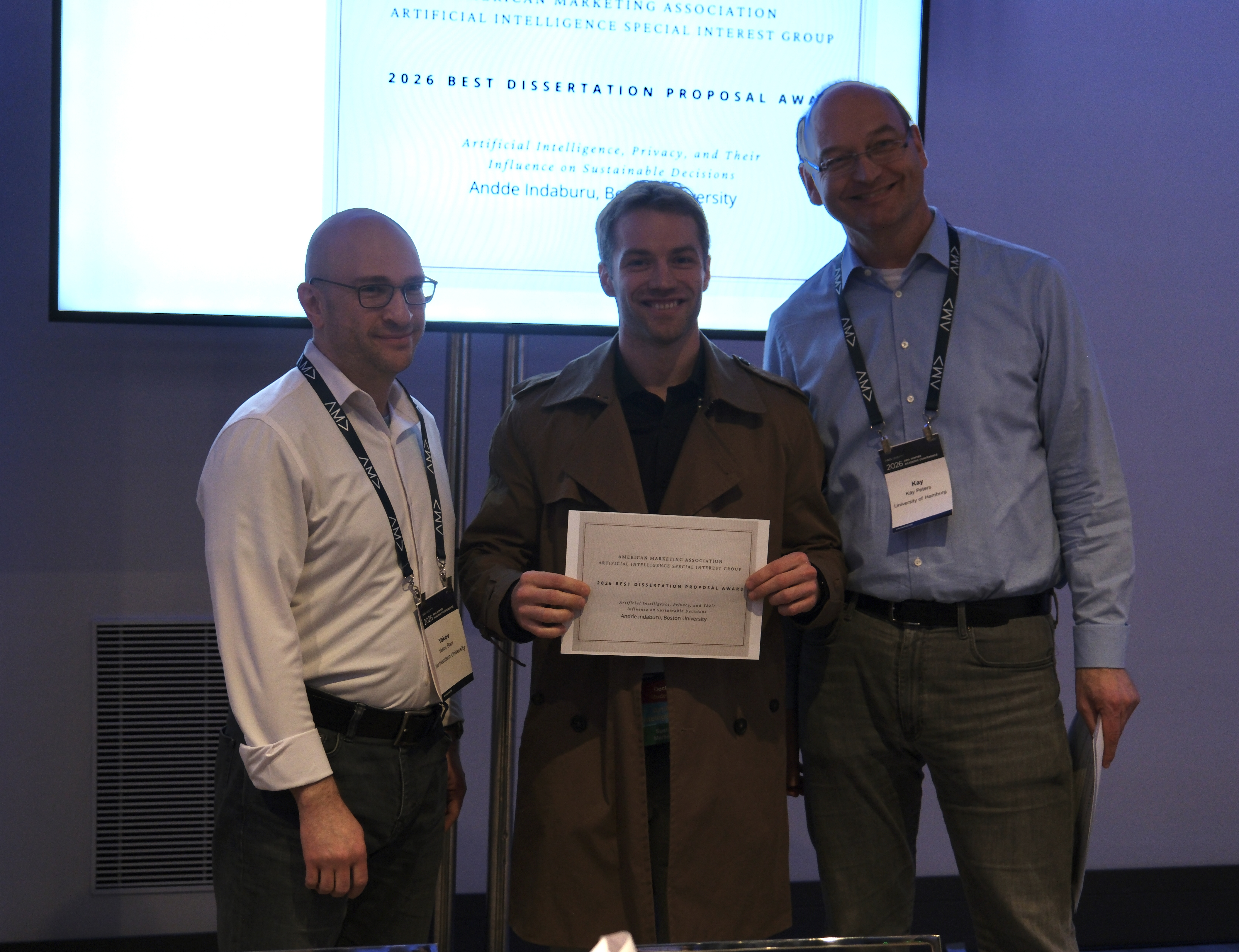 Andde Indaburu receiving the 2026 Best Dissertation Proposal Award